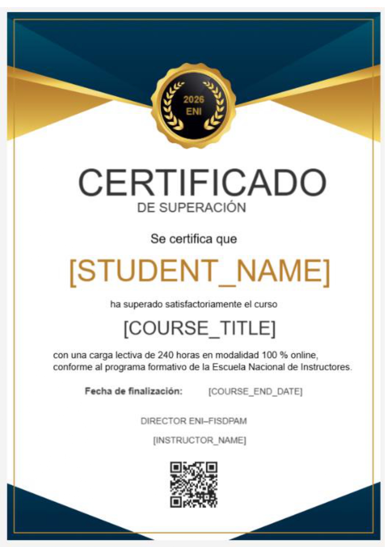 Certificado de Superacion - Bloque Específico